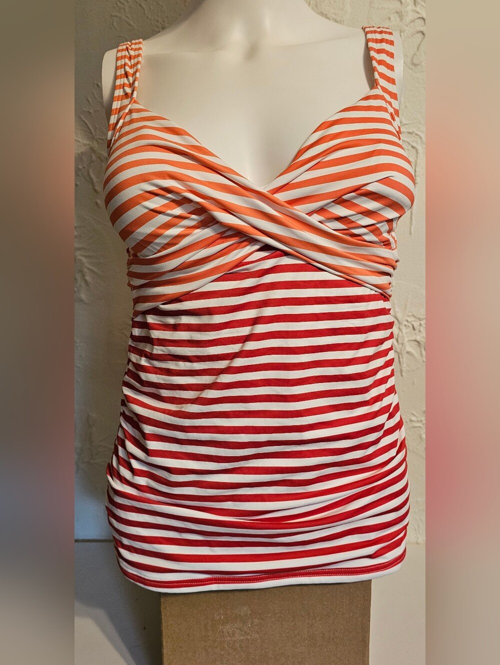 Lands' End Striped Women's Wrap  Tankini Swim Size 2
